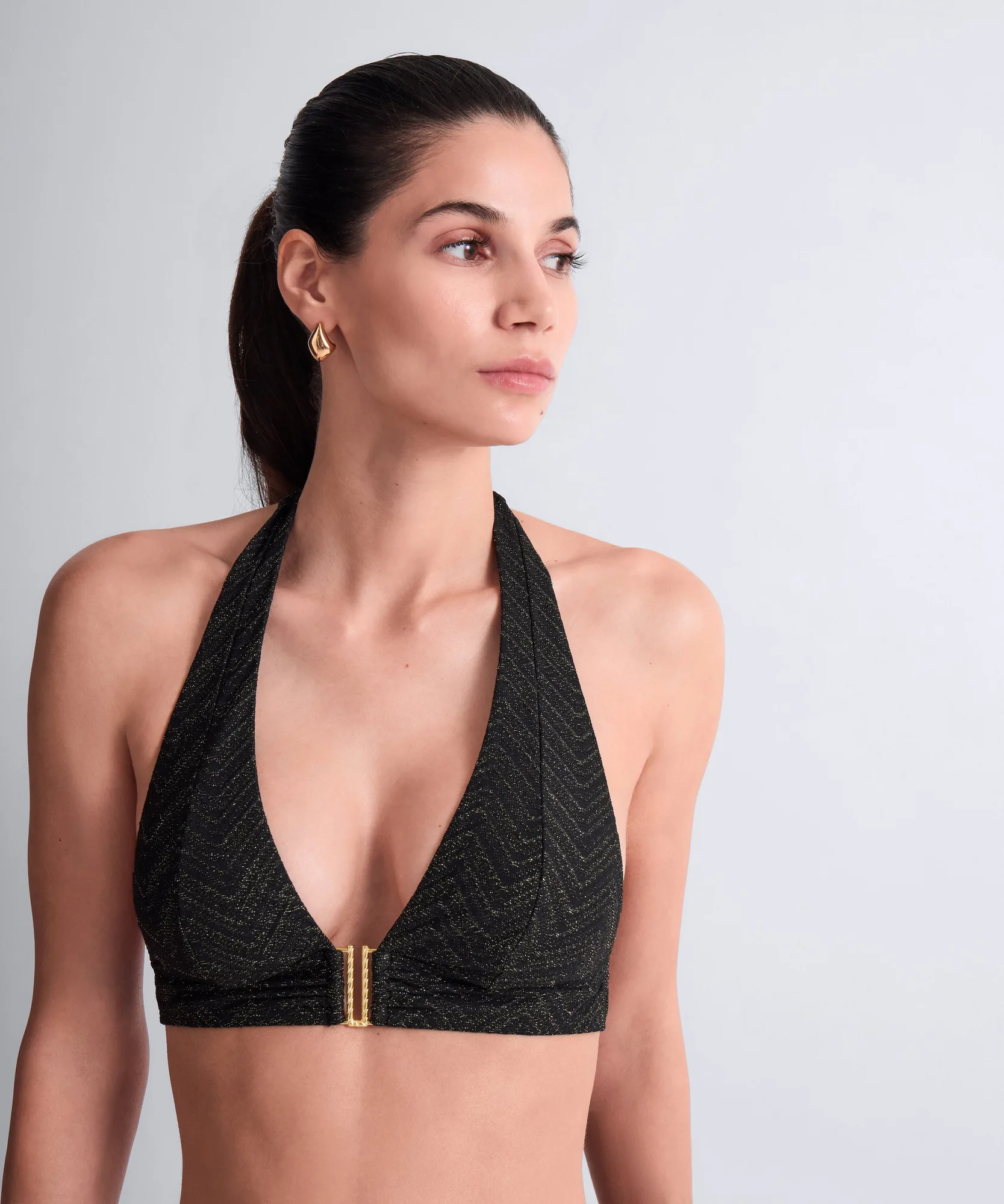 Golden Horizon Triangle bra Black