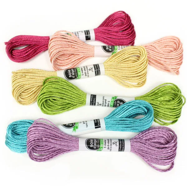 RAINBOW EXCLUSIVE Au Ver à Soie 7 Strand Silk Alger Thread for Hand Embroidery