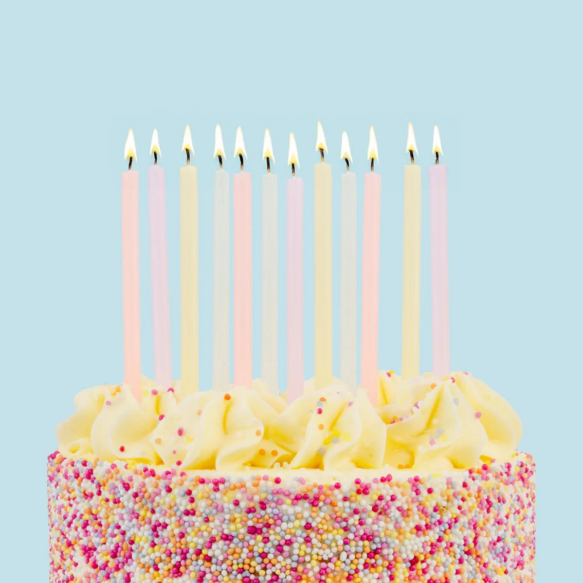 Tall Pastel Candles, 10cm - 16 Pack