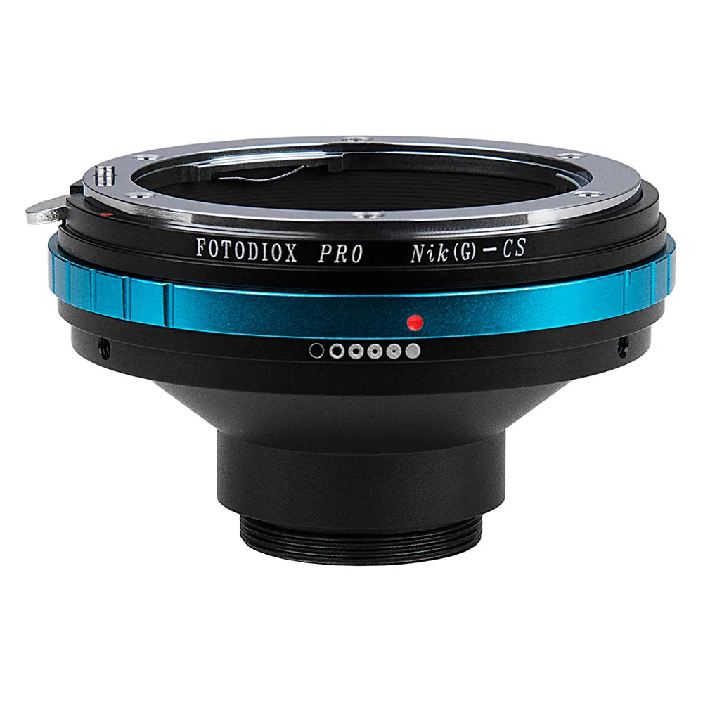 Fotodiox Pro 렌즈 마운트 어댑터 - Nikon F 마운트 G타입 D/SLR 렌즈를 CS 마운트 (1인치 나사식) 시네 및 CCTV 카메라 바디에 호환, 내장 조리개 제어 다이얼 포함