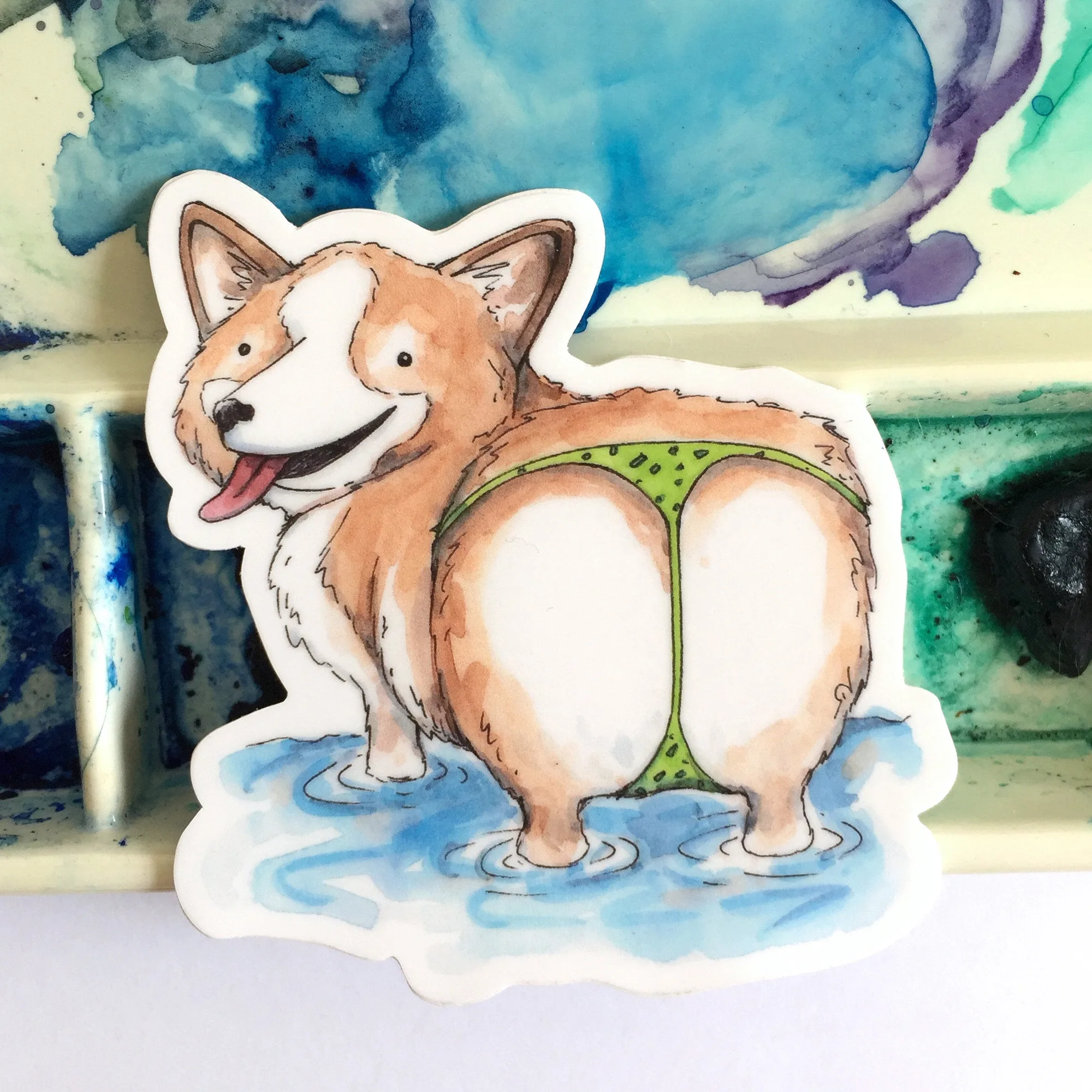 Corgi Vinyl Die Cut Weatherproof Sticker