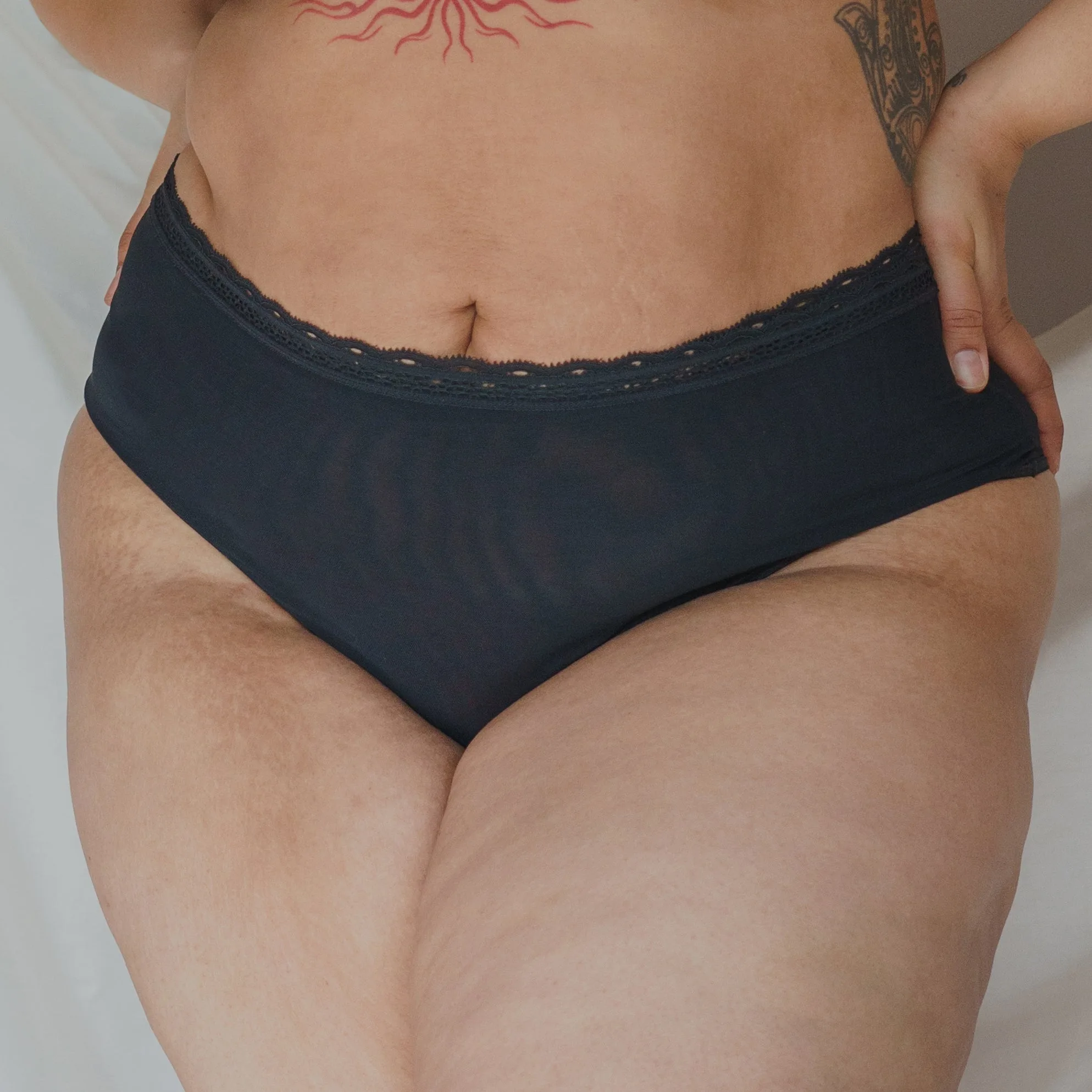 String en mesh noir taille haute 4X/5X