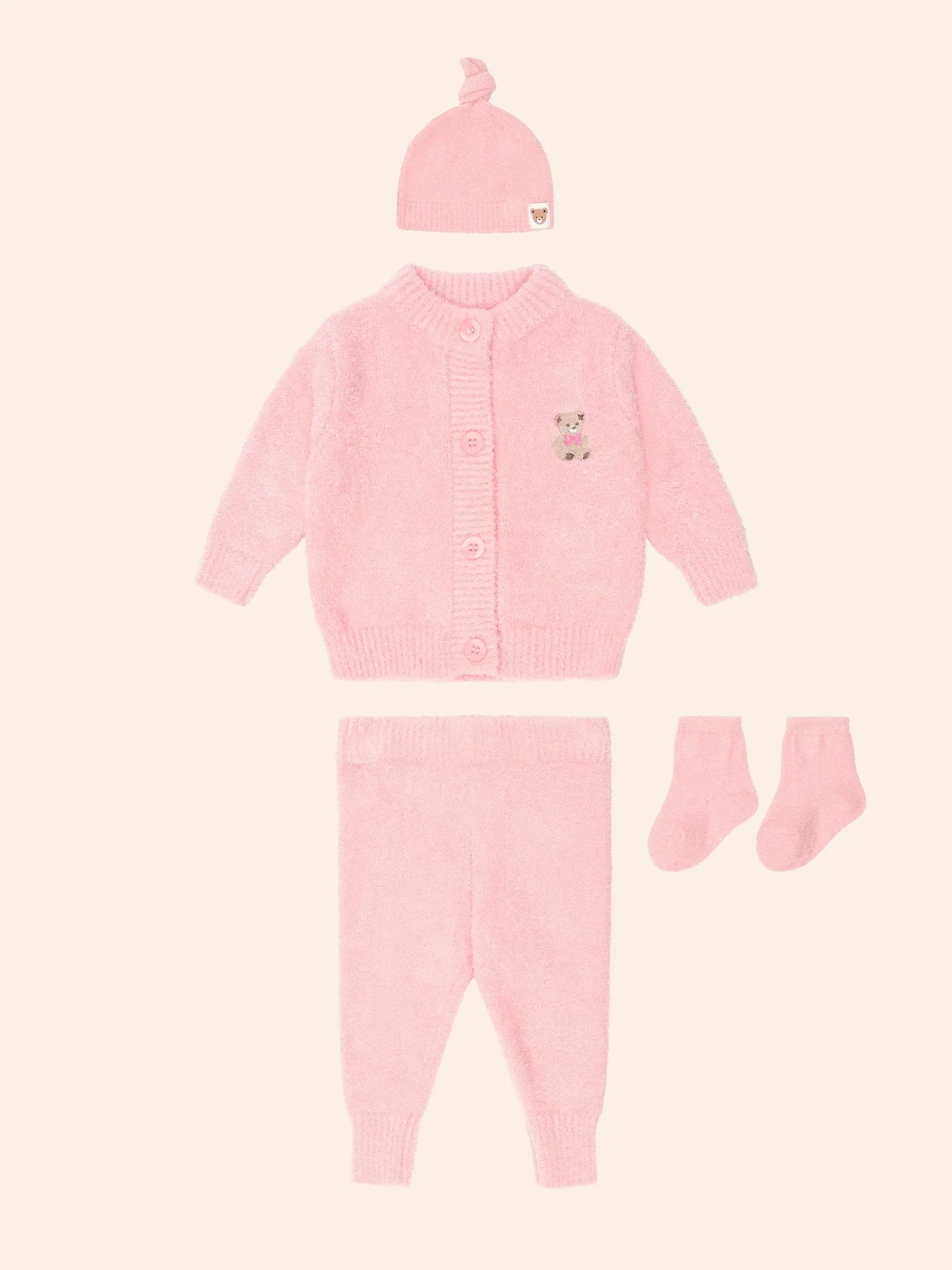 My First Hux Apricot 4Pc Boucle Newborn Set