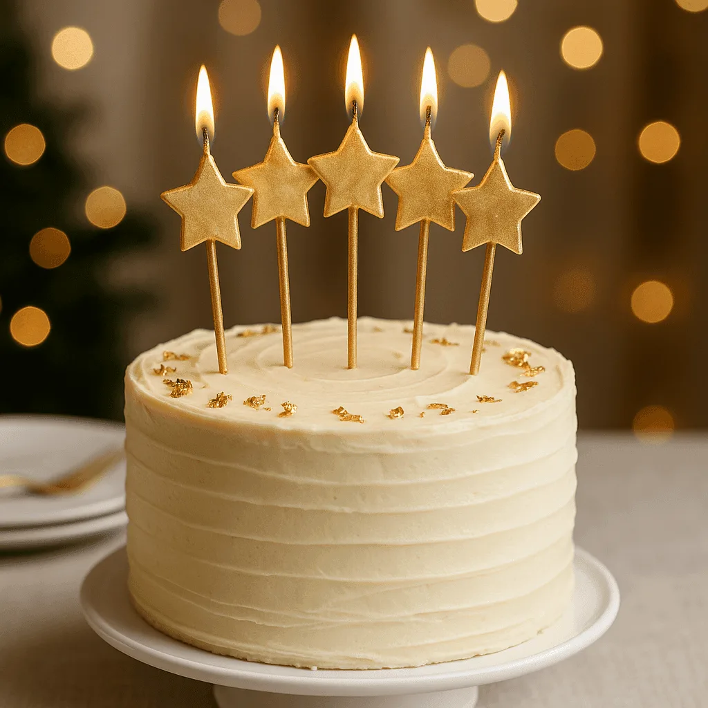 Gold Stars Birthday candles x 6