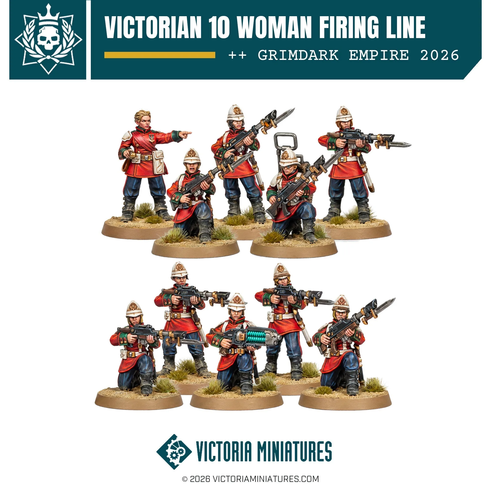 Victorian 10 Woman Firing Line Assembly & Painting Guide