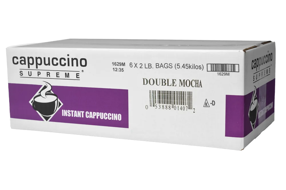 Mezcla de capuchino instantáneo doble moca, estuche de 6 x 2 lb