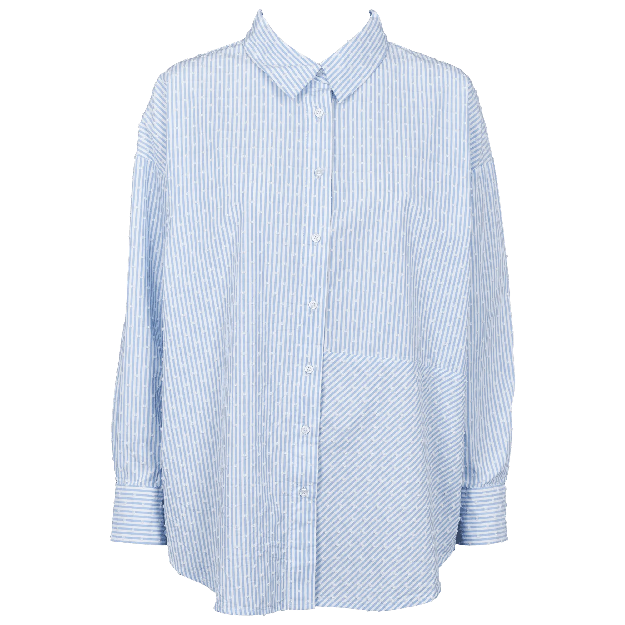 Lullie nightshirt - Blue/white stripe w. dots