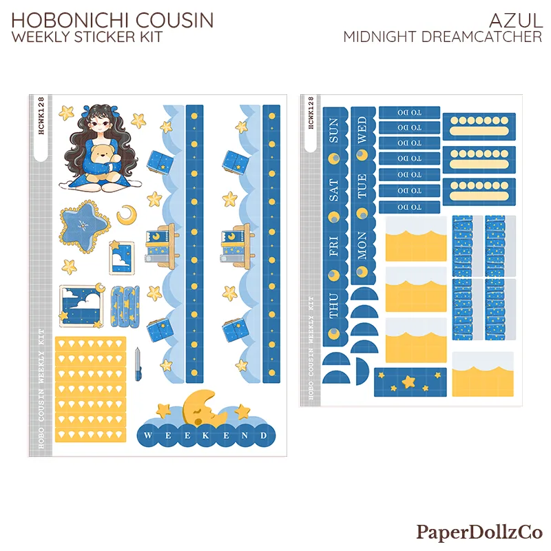 How to Style Azul Midnight Dreamcatcher Stickers in Hobonichi Cousin