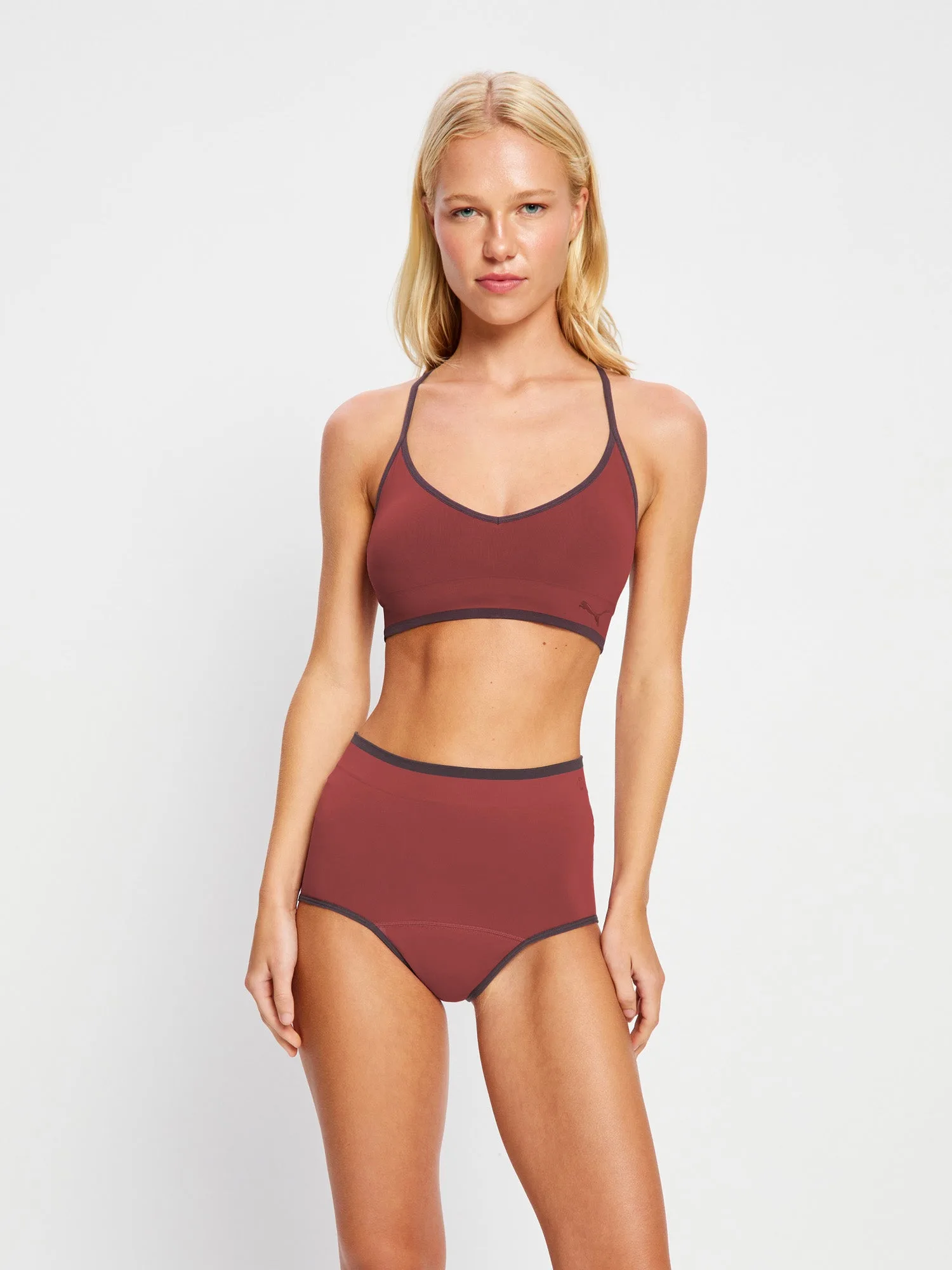 Puma X Modibodi Seamless Hi Waist Boyleg Moderate Plum Purple