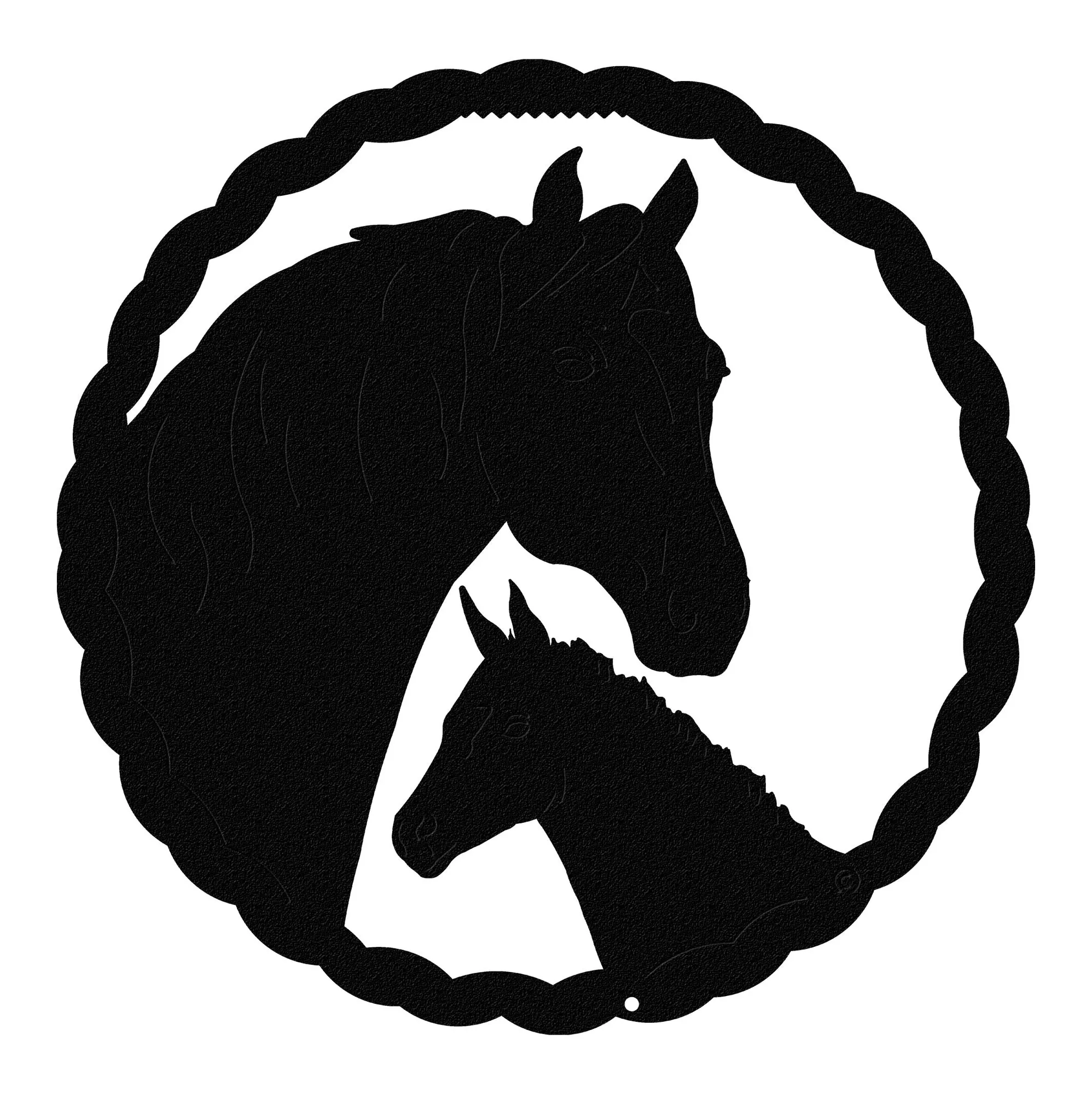 How to Style Mare & Foal Horse Round Wall Art in a Living Room