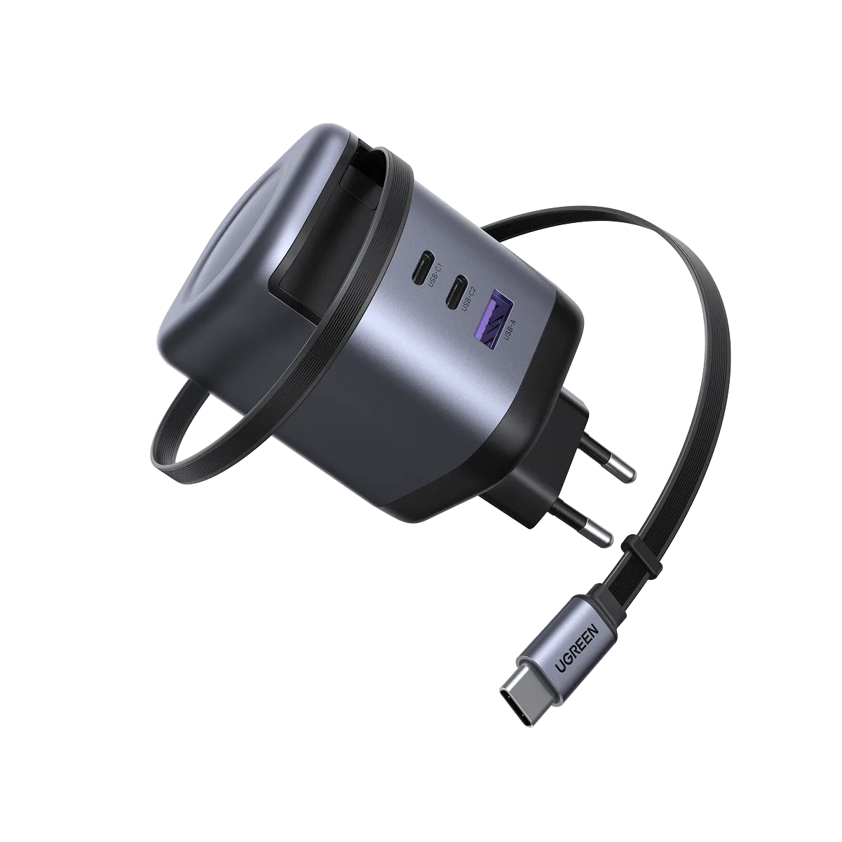 UGREEN Nexode Ladegerät (100W) mit ausziehbarem USB-C-Kabel
