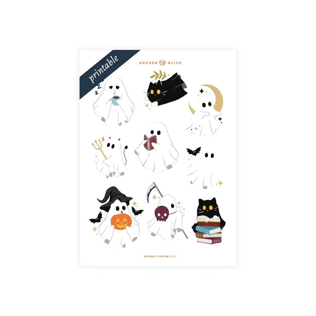 Cute Ghost Printable Stickers: A Fun Review for Halloween Planning