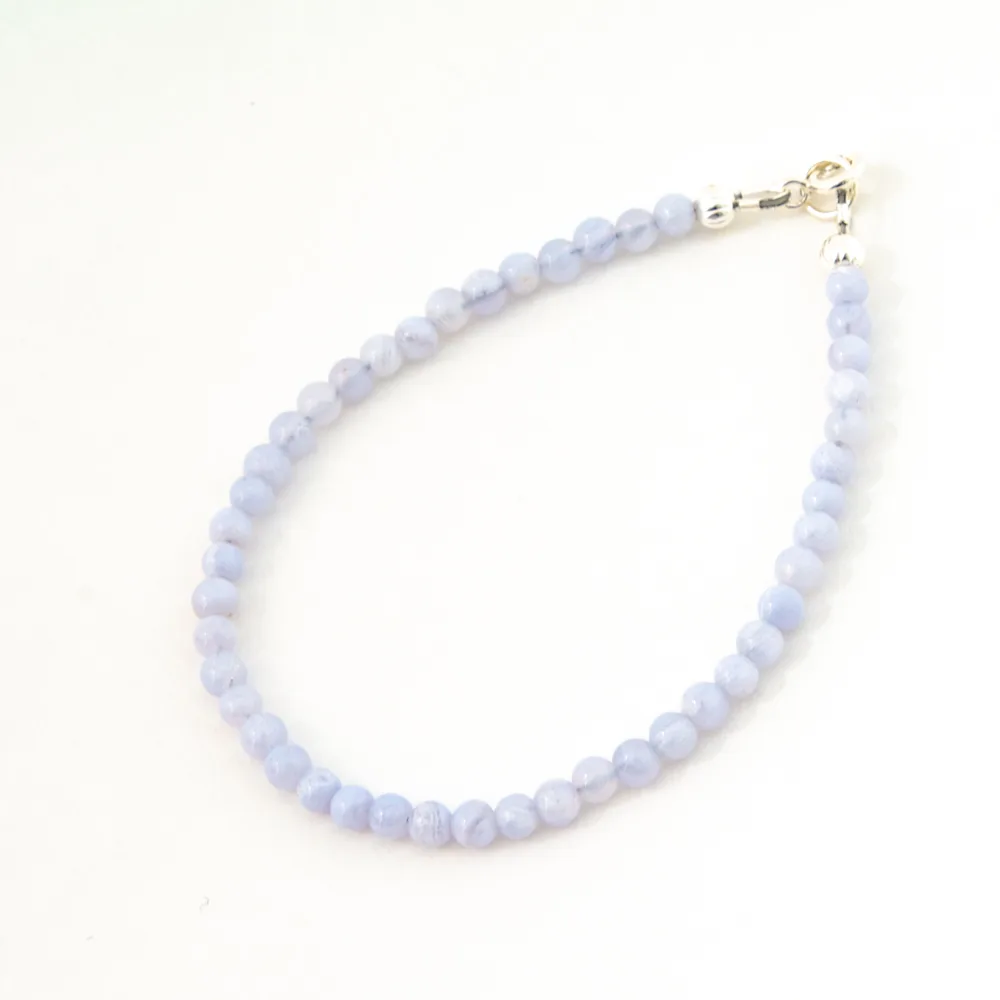 Blå Blondeagat Armbånd, Ankler | Gemstenterapi