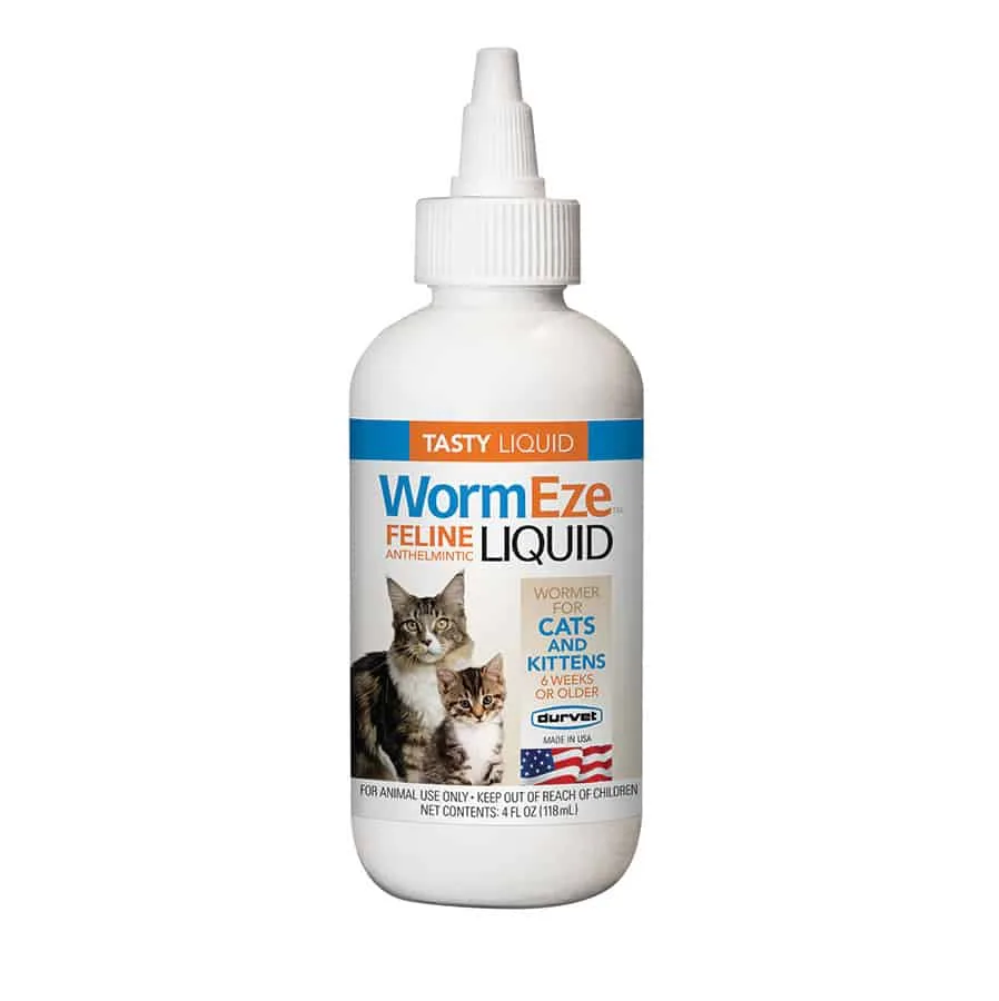 WormEze Feline Liquid Wormer For Cats & Kittens 4 oz