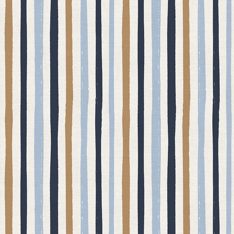 Rough Stripe - Light Blue/Navy from By The Sea by Fleur Crawford for Paintbrush Studio Fabric