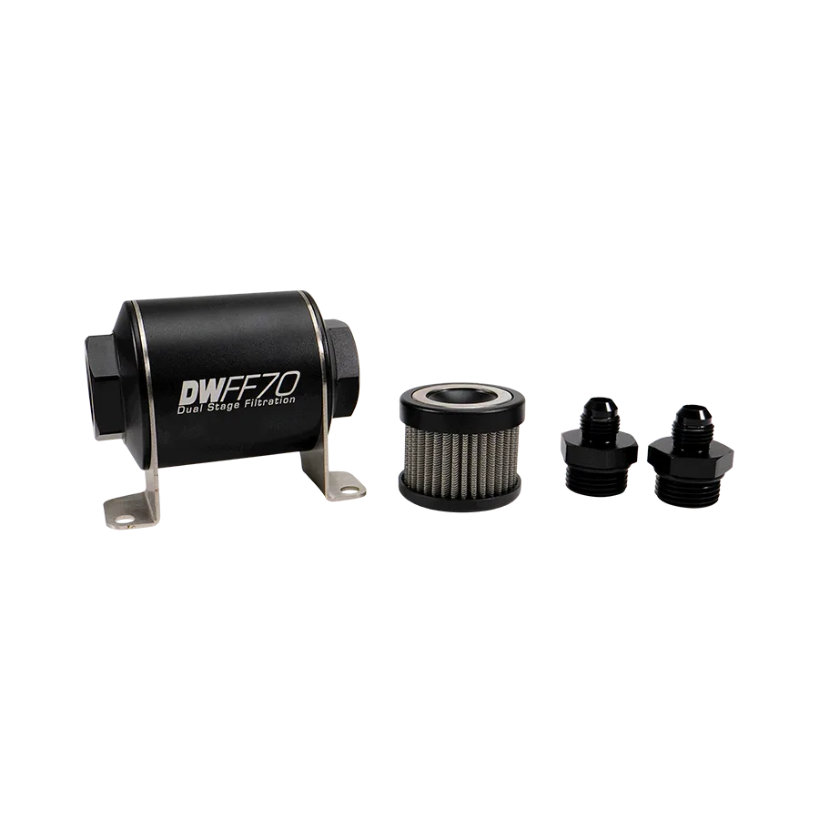 Kit de filtro de combustível em linha 70 mm, 10 mícrons, -6AN