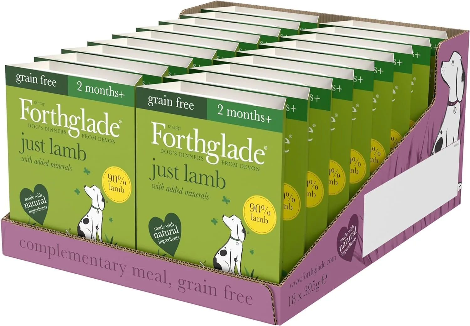 Forthglade Adult Grain Free Just Lamb 18 x 395g
