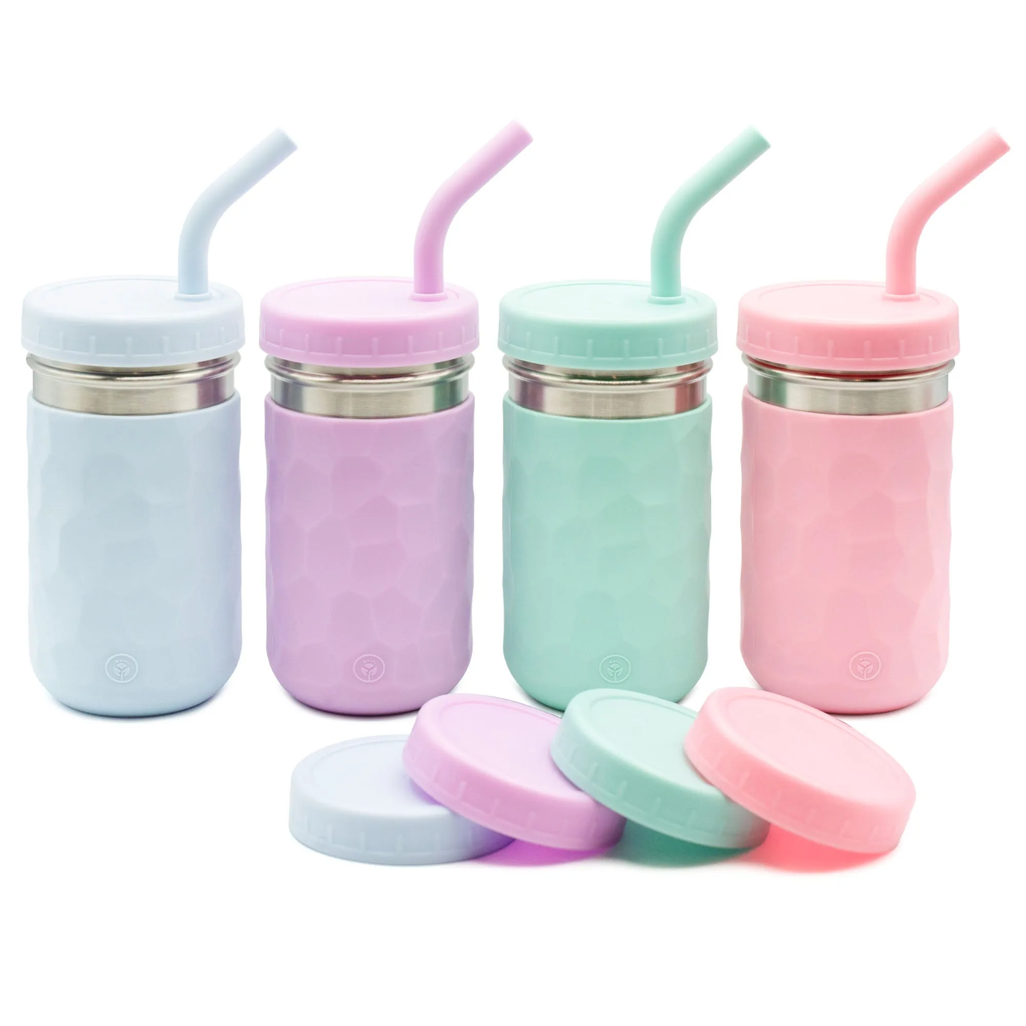 3-in-1 Stainless Steel Cups for Kids – 8 oz or 12 oz (Set of 4)