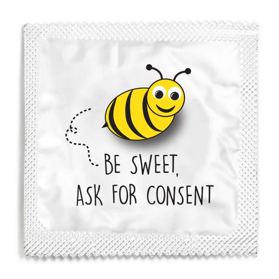 Bee Sweet Ask For Consent Condom