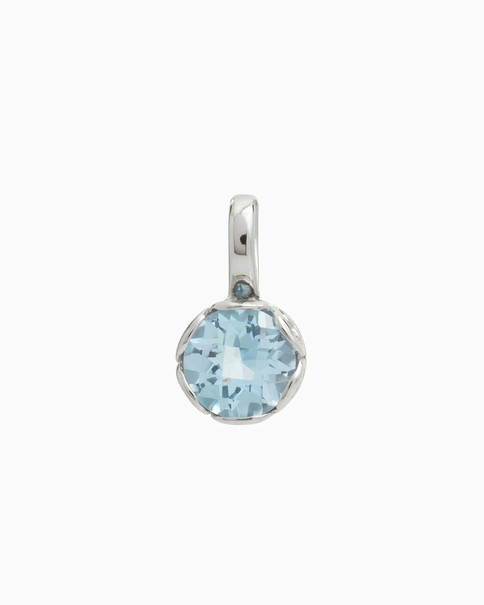 Colgante grande de piedra con petroglifo - Topacio azul cielo
