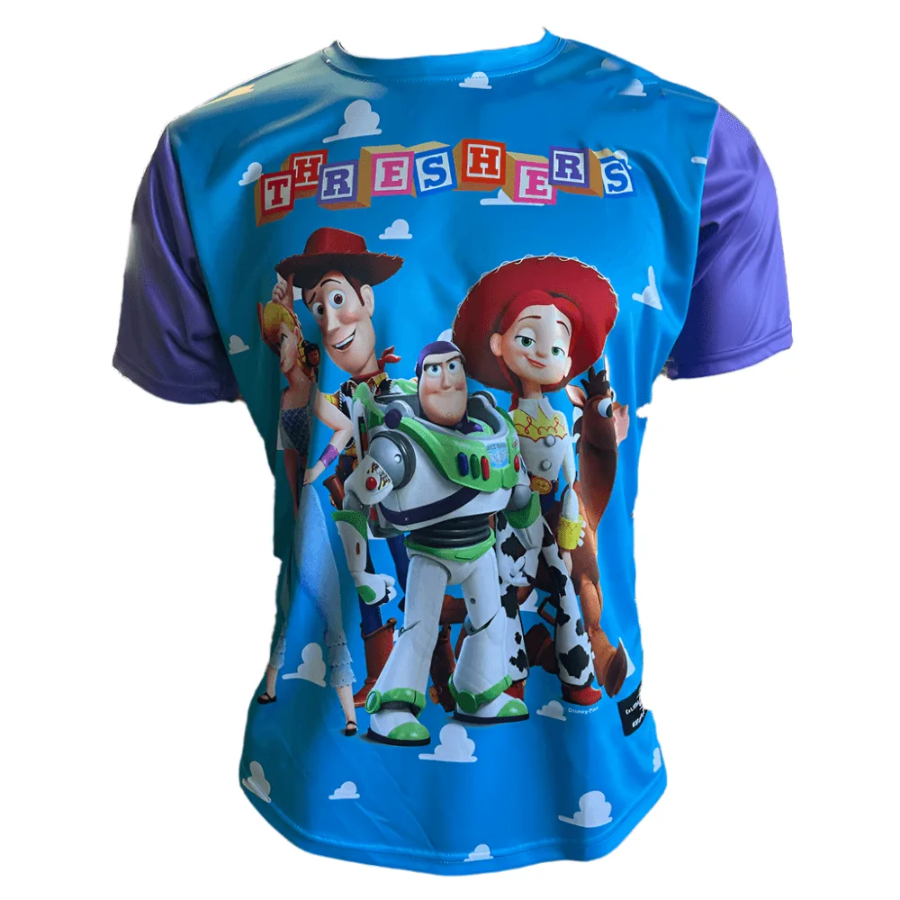 Guia de tamanhos da t-shirt Clearwater Threshers Youth Toy Story Sky