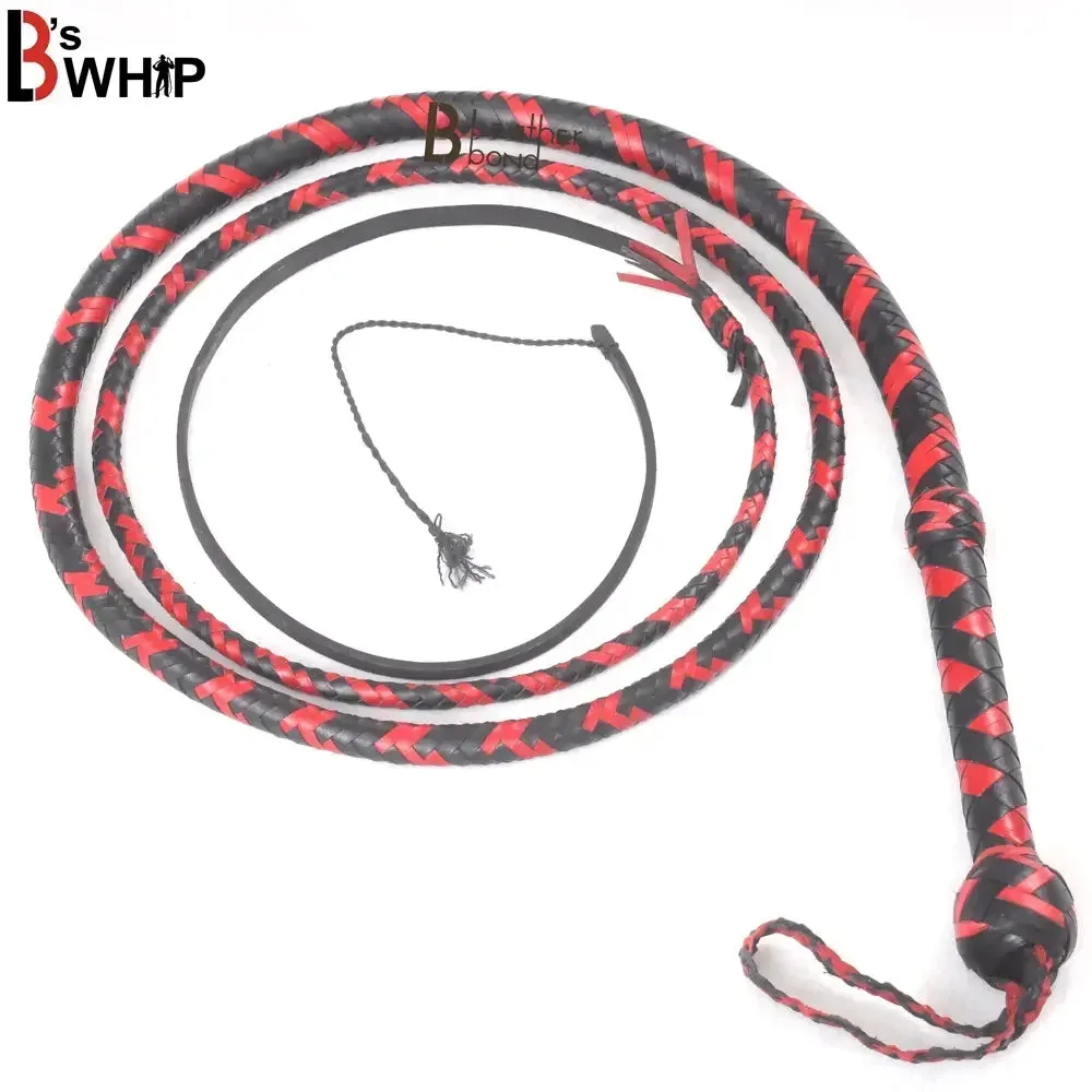 Premium Bullwhip aus Känguruleder | 6 bis 16 Fuß | 16 Stränge | Vollständiger Lederbauch und Verstärkung innen – Leather Bond