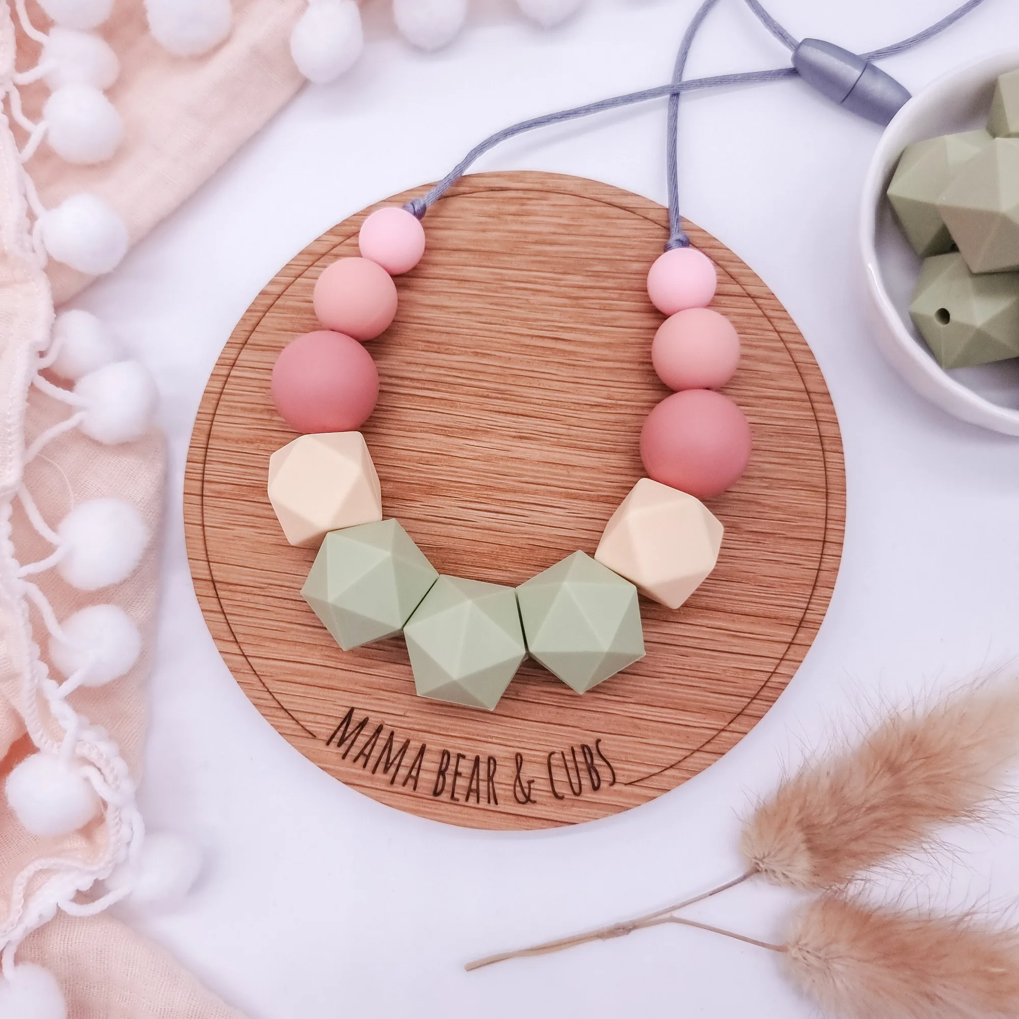 Breastfeeding & Teething Necklace - Pretty Blush