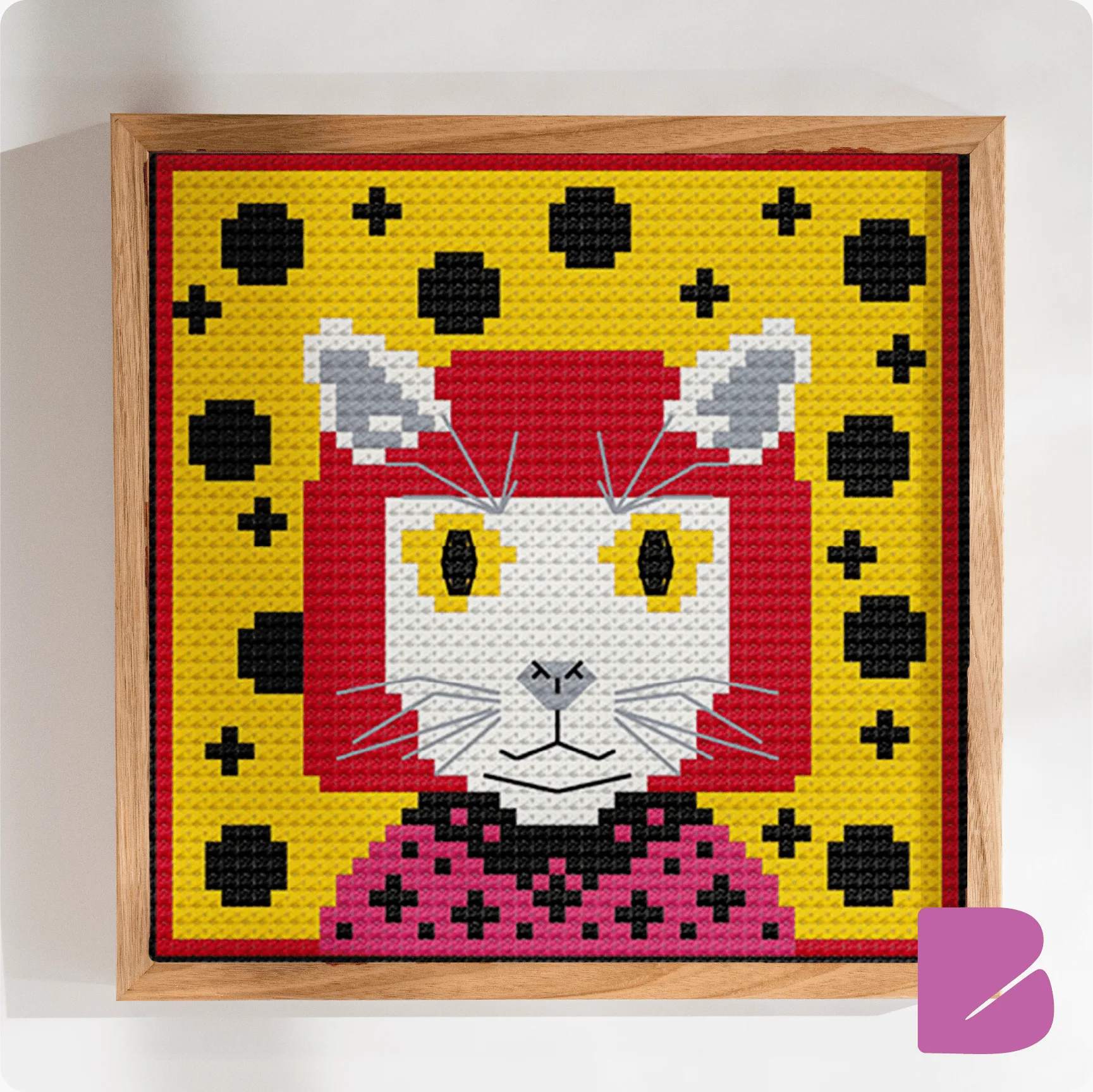 Yayoi Catsama — Cat Portrait Cross-Stitch Pattern