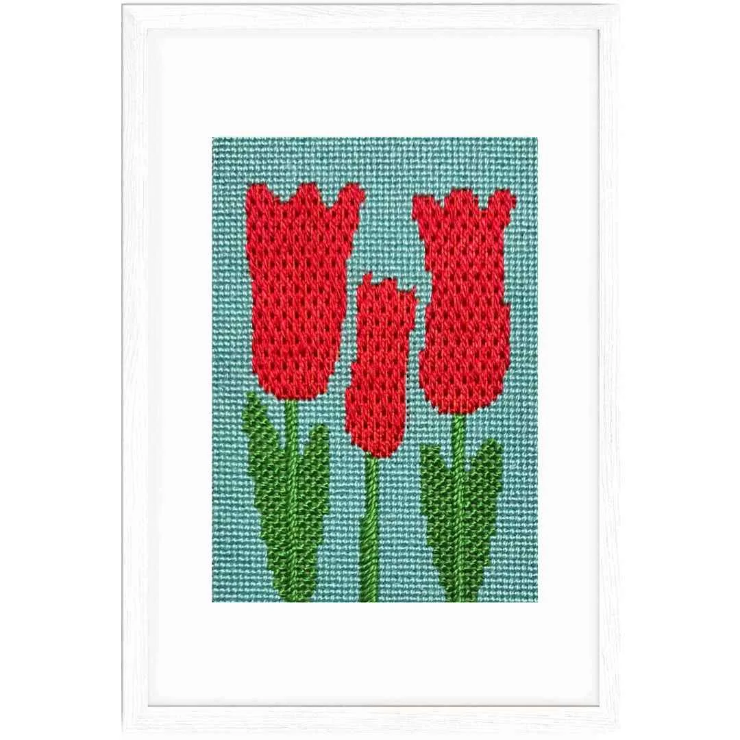 Tulpen-Trio-Stickerei-Set für Anfänger