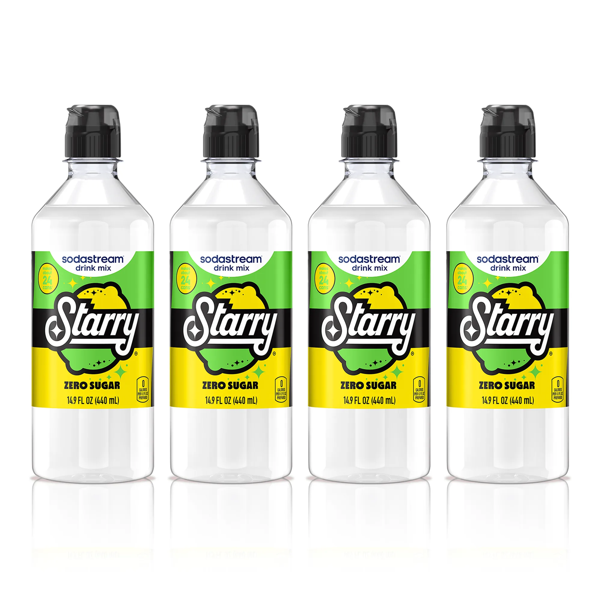 Sodastream STARRY® Lemon Lime Zero Sugar Drink Mix 4 Pack 440ml