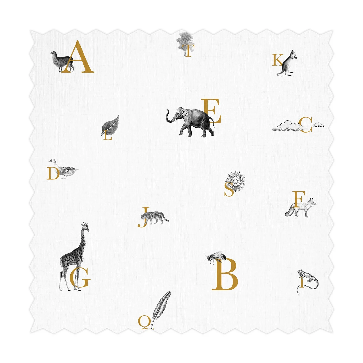Alphabet Pattern Printed Fabric