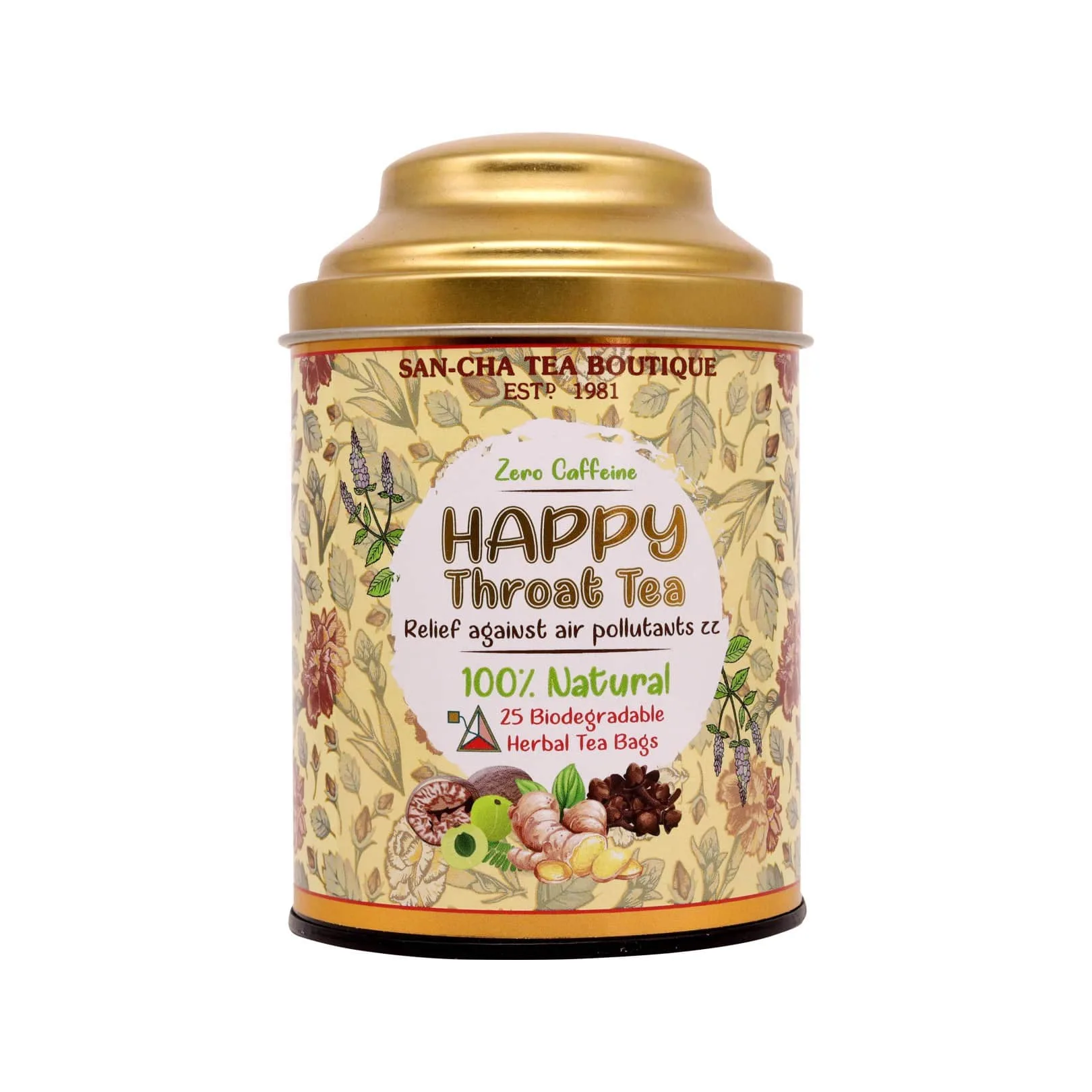 Infusión herbal Happy Throat | Mezcla natural para el confort de garganta