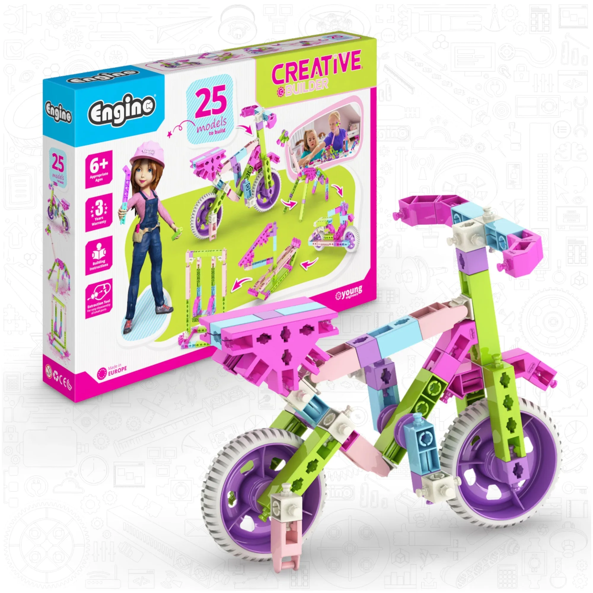 Engino Creative Builder: Set de 25 modelos - Construcción STEM para niños de 6+ años