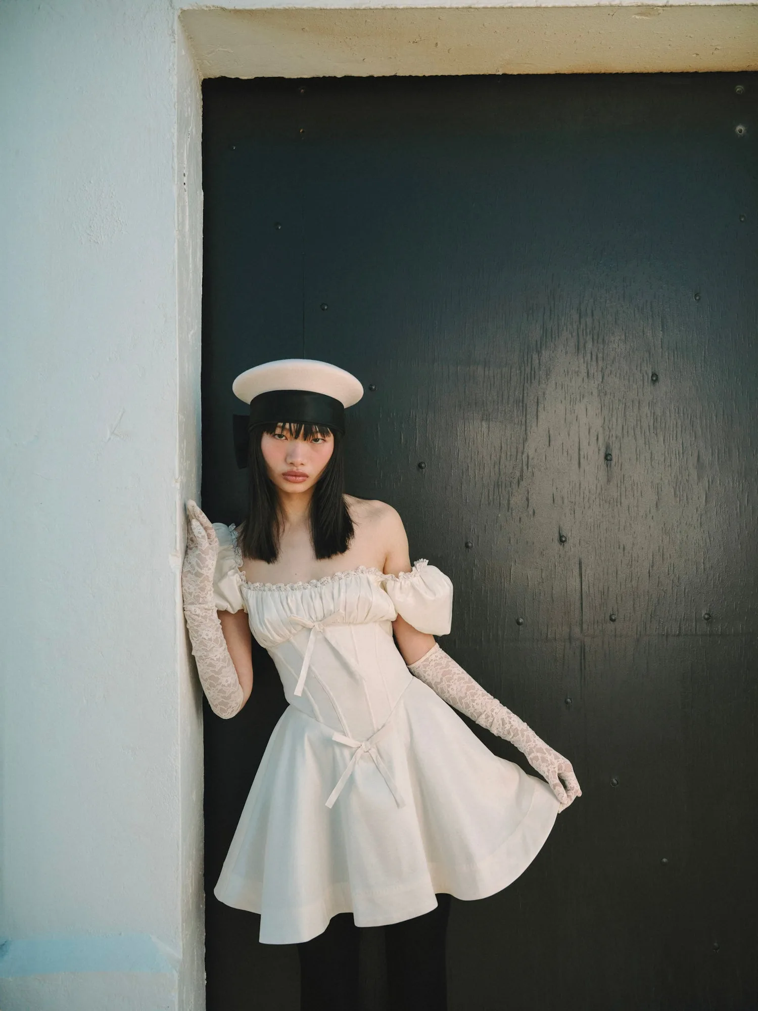 Evaline Mini Dress — Cream