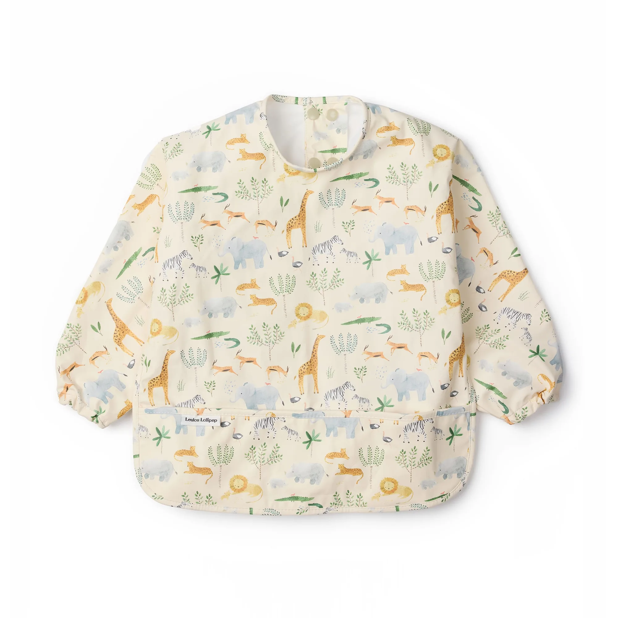 Loulou Lollipop Long Sleeve Bib - Safari Jungle