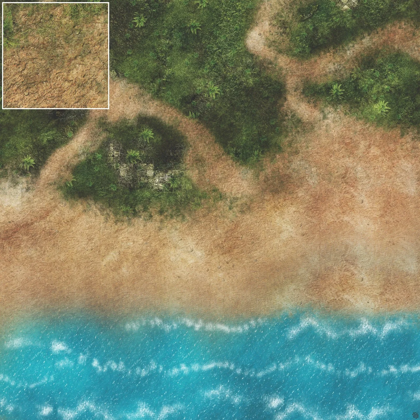 Mats by Mars: Jungle Treasure Tabletop Wargaming Play Mat