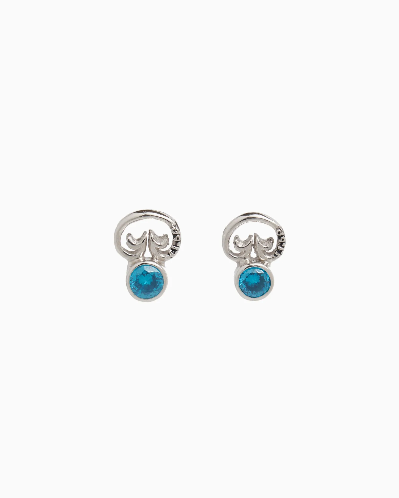 Stone & Petroglyph Studs - Blue Zircon