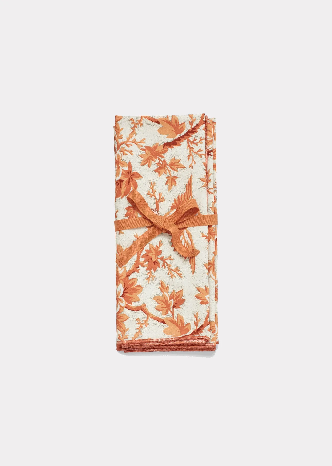 WOVEN NAPKINS (SET OF FOUR) - ORANGE TREE TOP PRINT