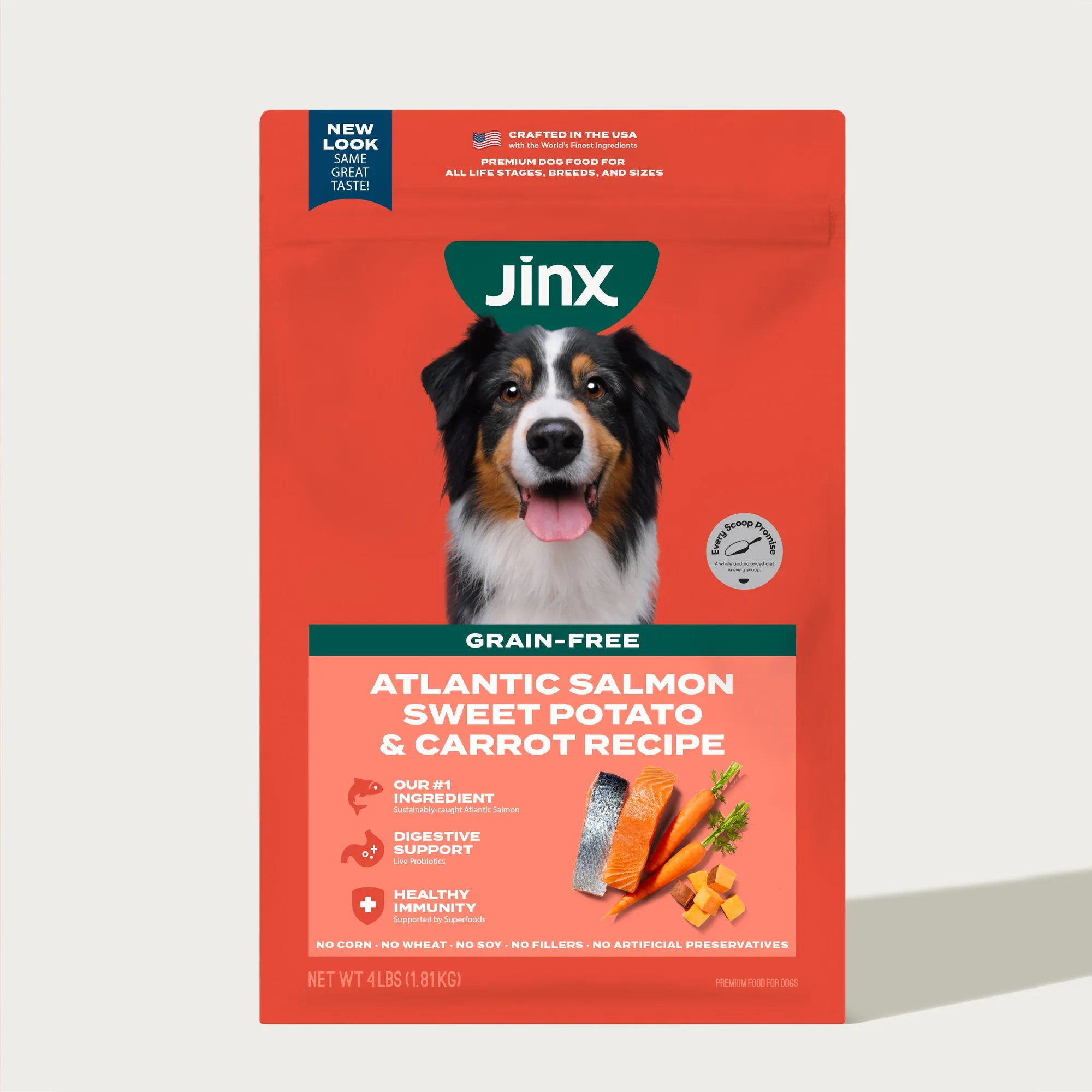 Makanan Anjing Salmon Atlantik Bebas Biji-bijian