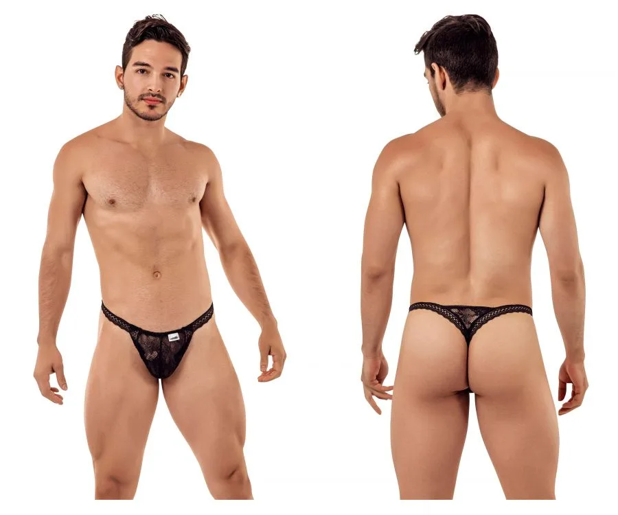 CandyMan Men's Underwear 99420 Double Lace Thongs Color