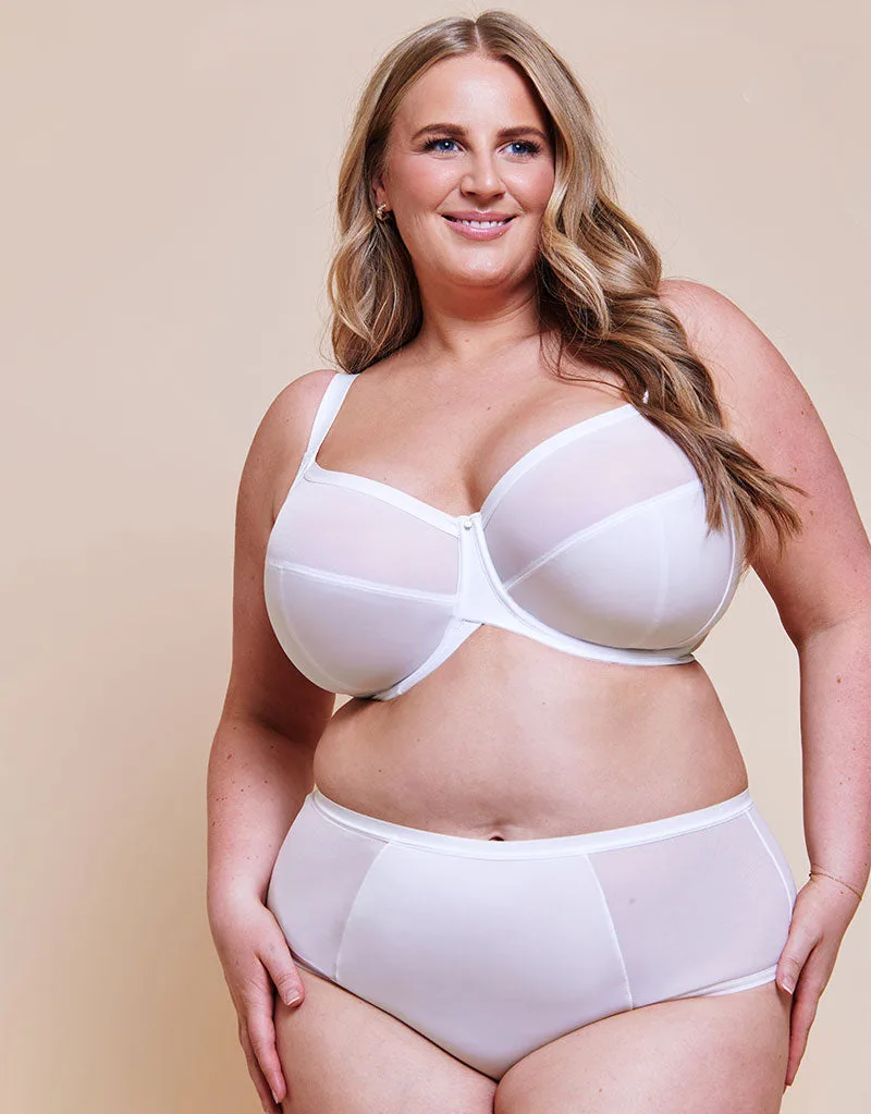 حمالة صدر Curvy Kate WonderFully كاملة التغطية مع دعم جانبي بيضاء