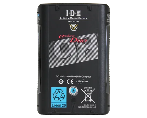 بطارية IDX DUO-C98 (96 واط/ساعة ليثيوم أيون V-Mount مع منفذي D-Tap وUSB)