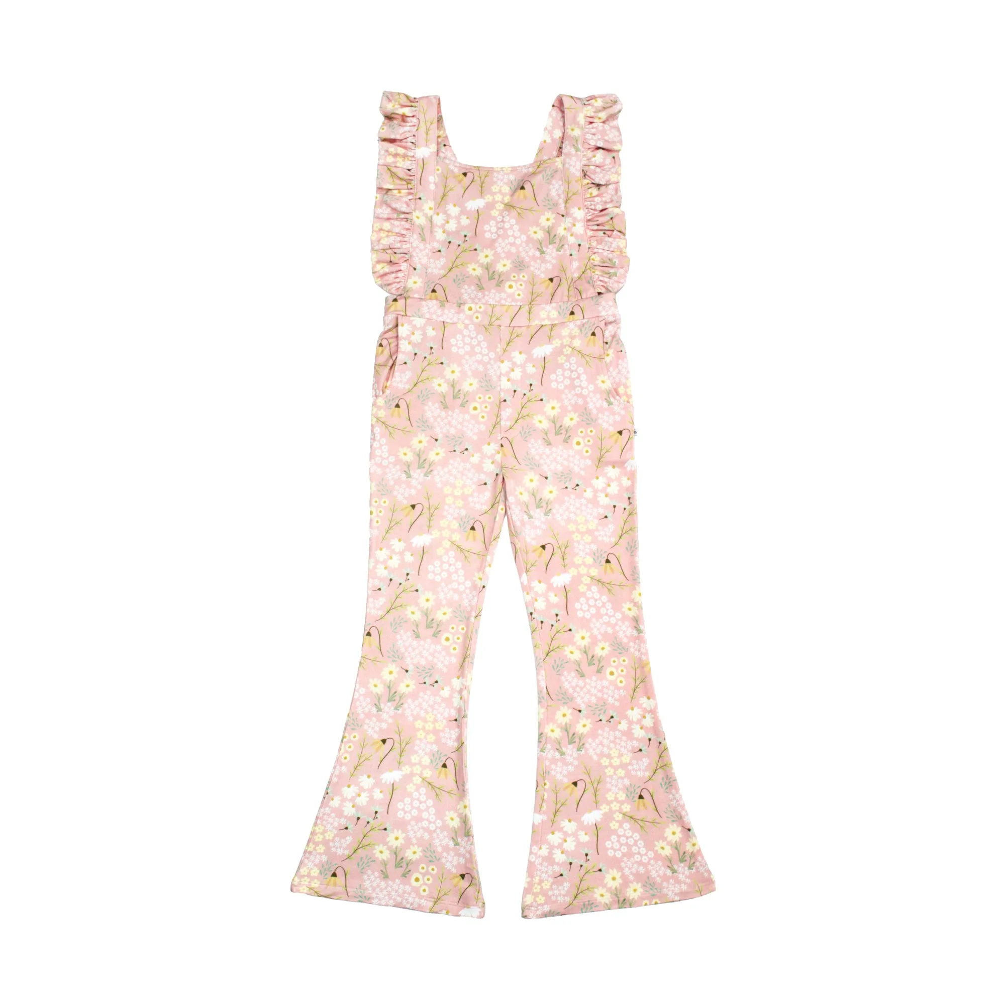 Spring Meadow Bamboo Crossback Flare Leg Romper