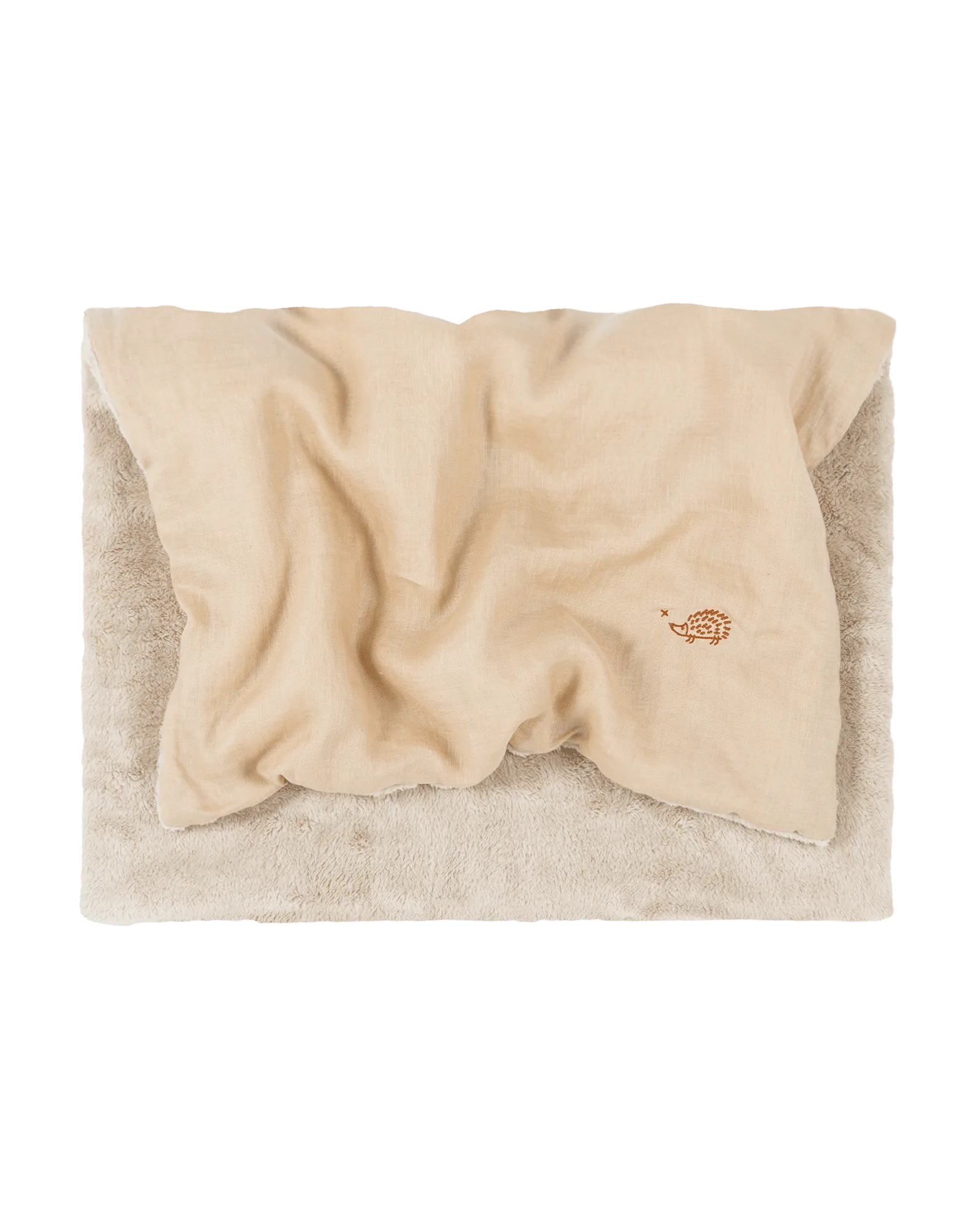 Embroidered winter blanket in French linen L1N0