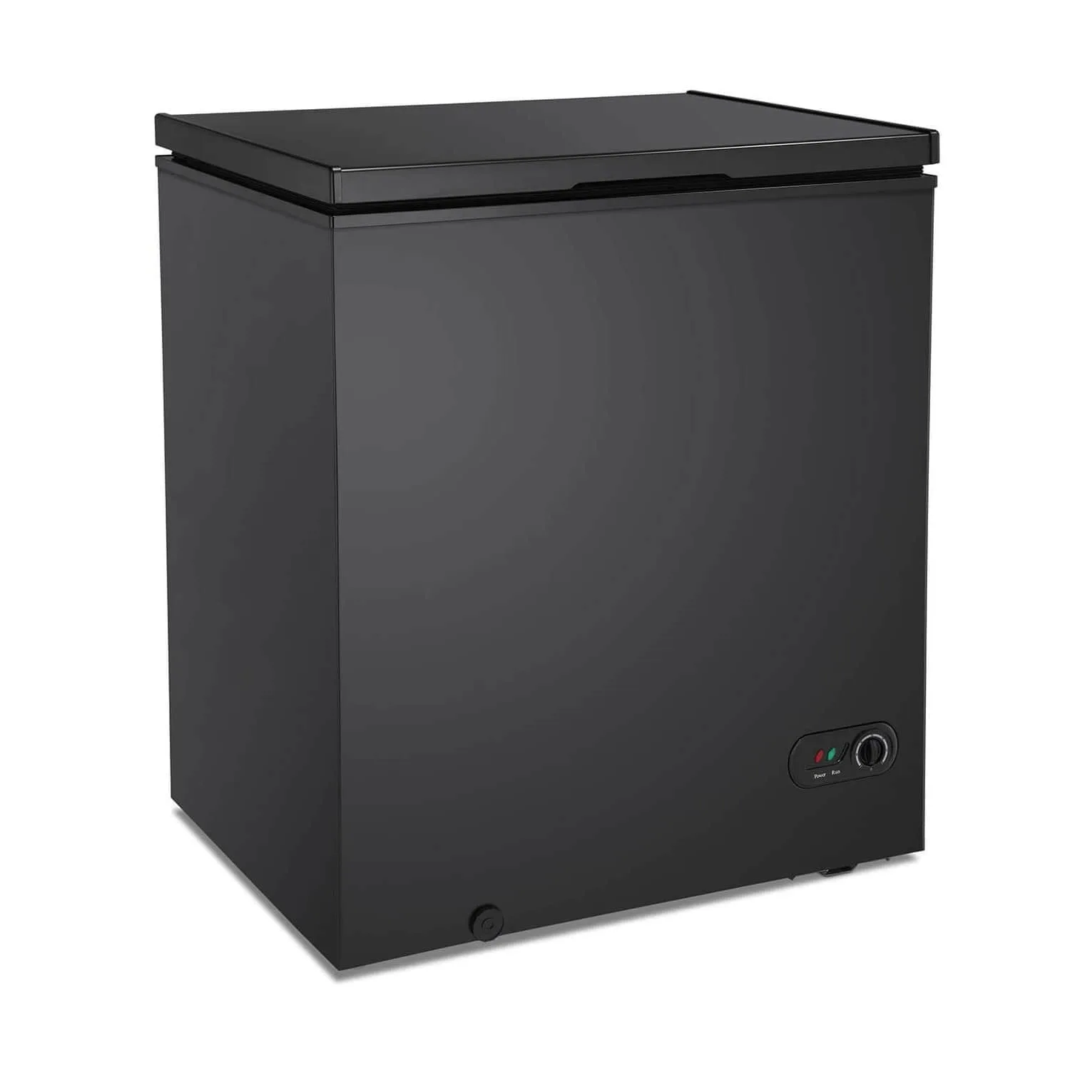 Congelador vertical Antarctic Star de 3,5 pies cúbicos con cesta extraíble, independiente, apertura superior, negro