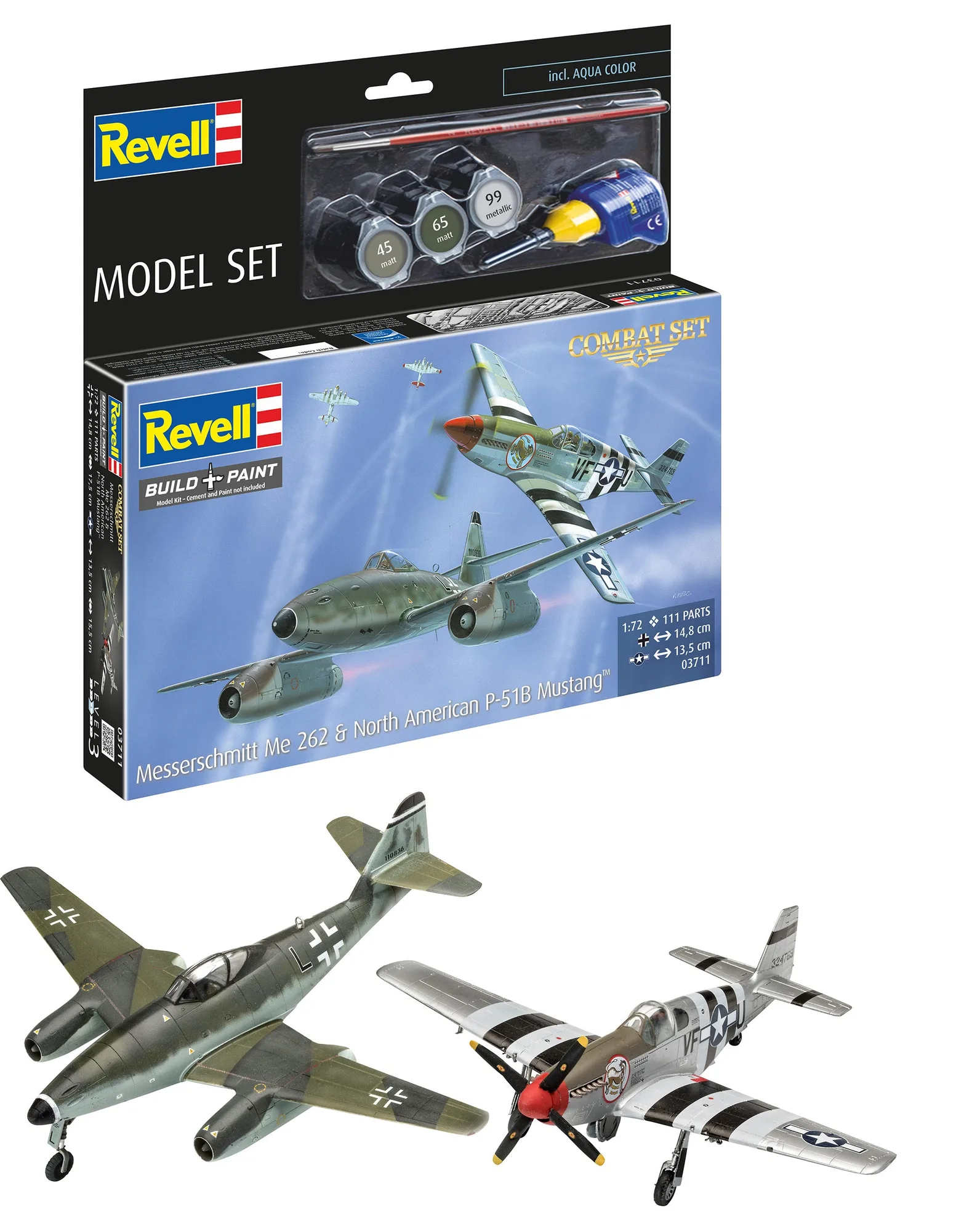 Comment construire le set de maquettes Combat Set Me262 - P-51B Mustang