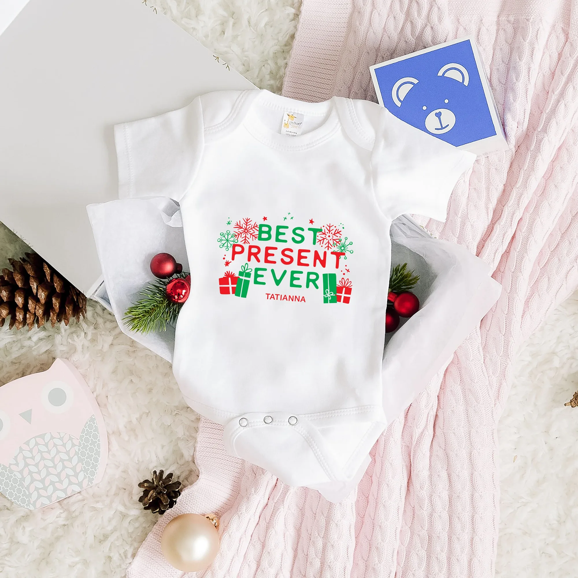 Cute Personalized White Baby Bodysuit - Best Present Ever