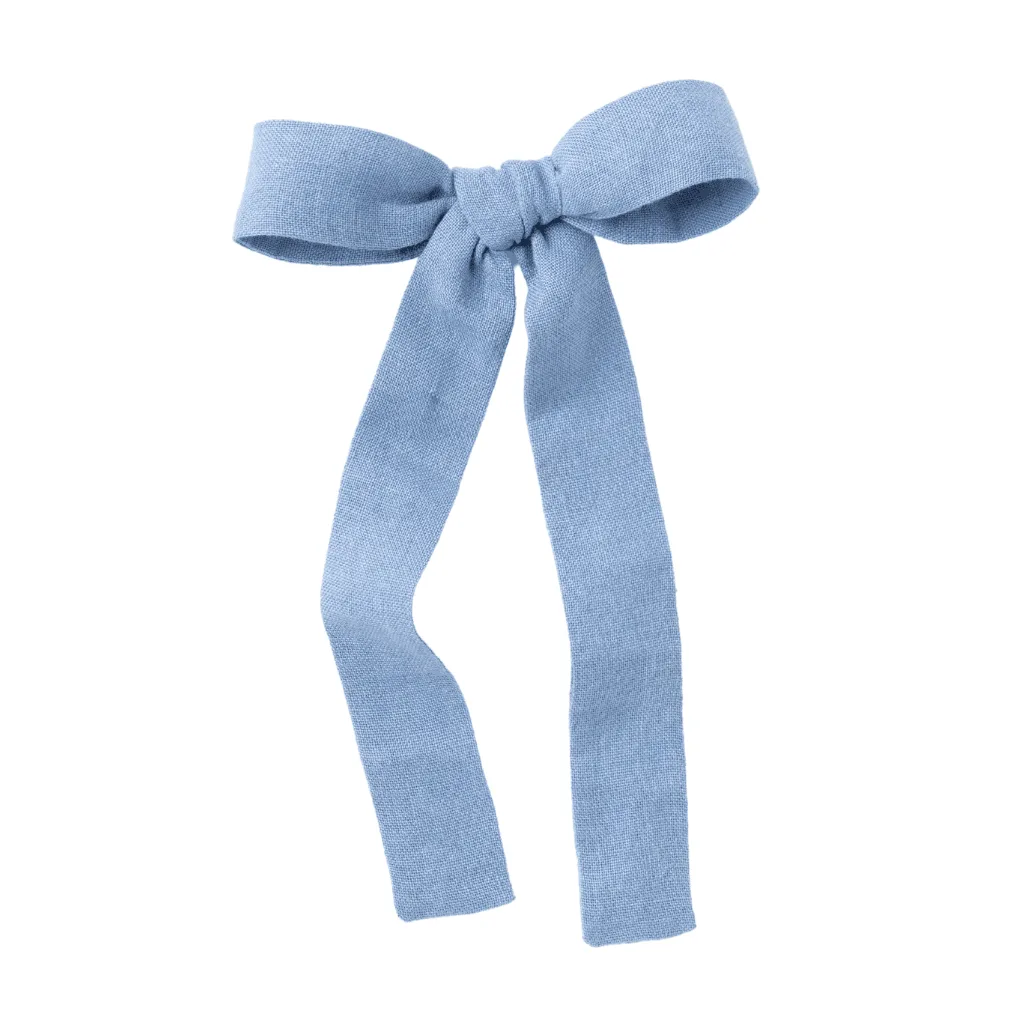 Loire Bow with wire // Periwinkle Linen