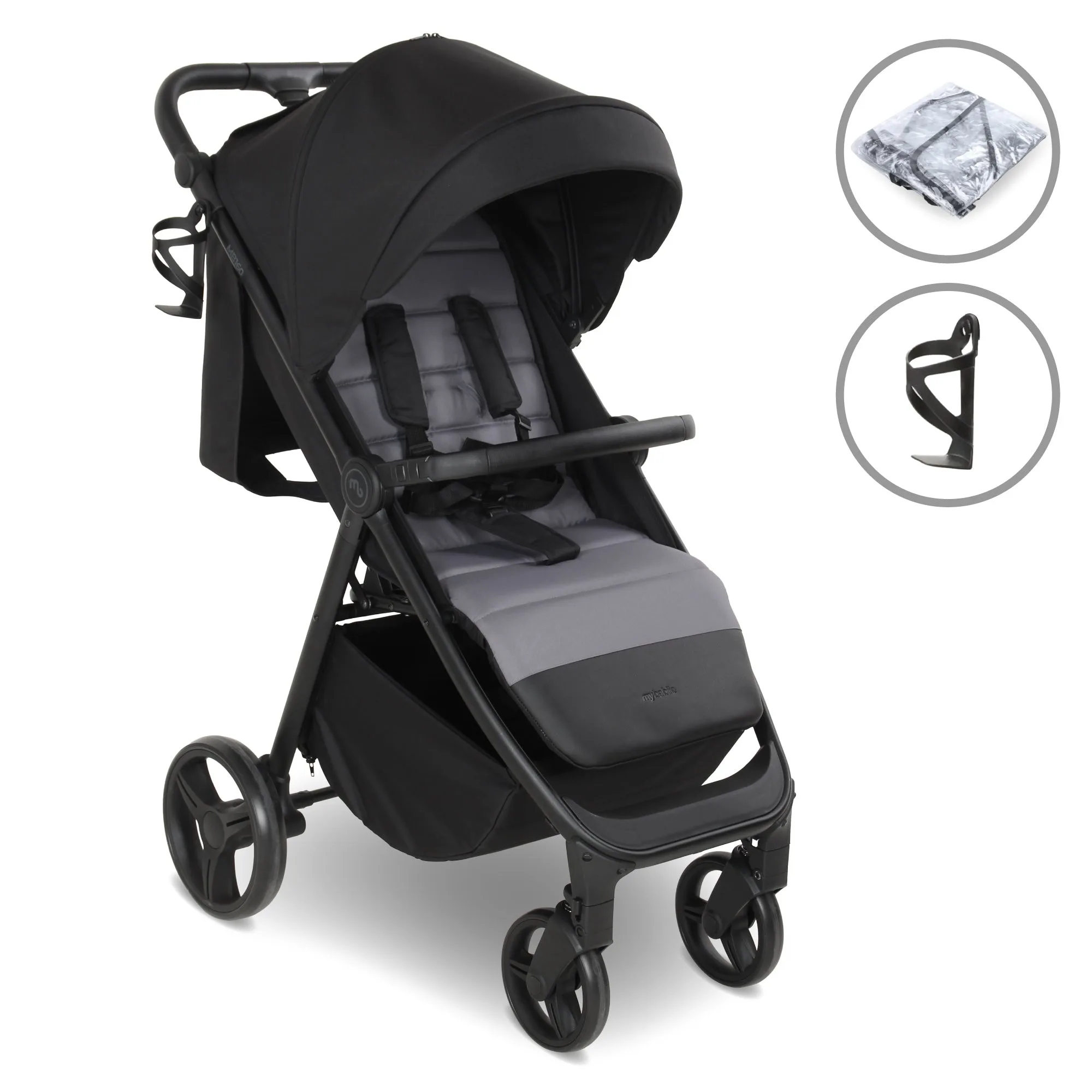 MB160 Plus Pushchair - Black / Grey