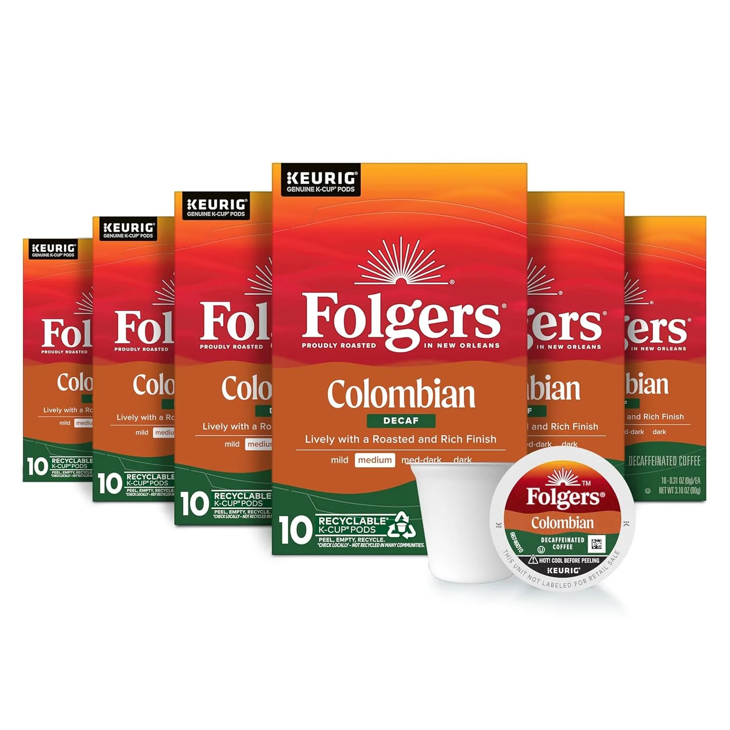 Folgers Colombian Decaf K-Cups : Saveur corsée sans caféine